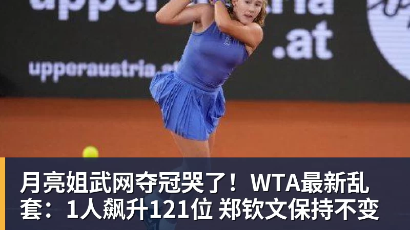 月亮姐武网夺冠哭了！WTA最新乱套：1人飙升121位 郑钦文保持不变